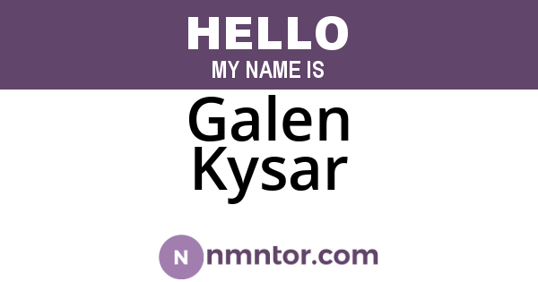 Galen Kysar