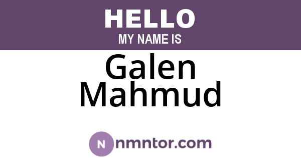 Galen Mahmud