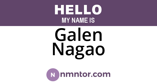Galen Nagao