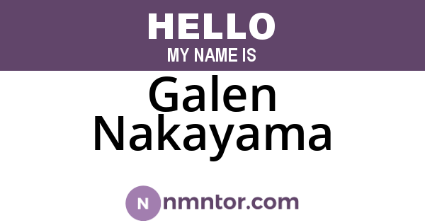Galen Nakayama