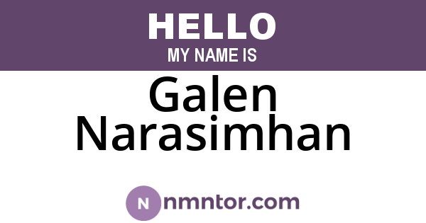 Galen Narasimhan