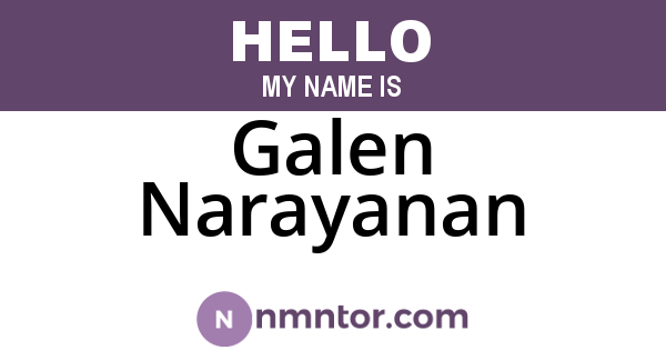 Galen Narayanan