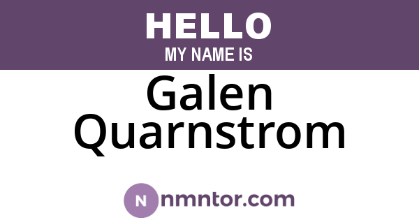 Galen Quarnstrom