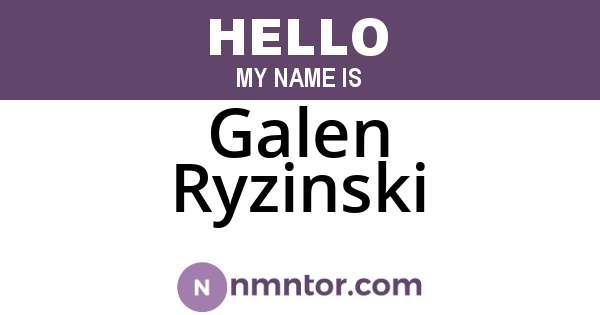 Galen Ryzinski