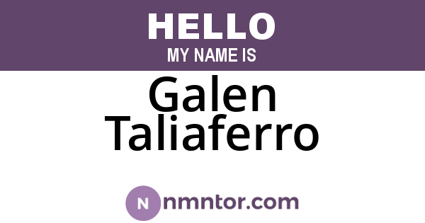 Galen Taliaferro