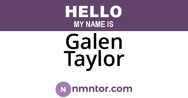 Galen Taylor