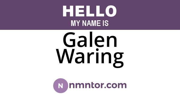 Galen Waring