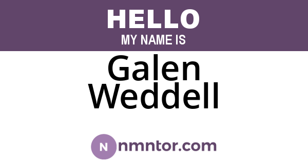 Galen Weddell