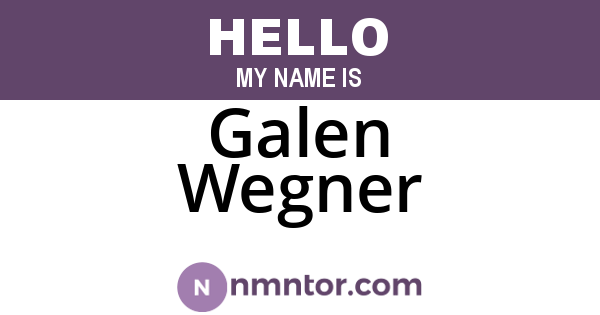 Galen Wegner