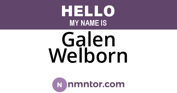 Galen Welborn