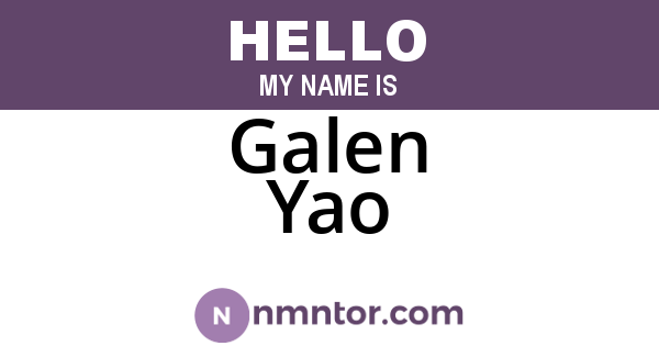 Galen Yao
