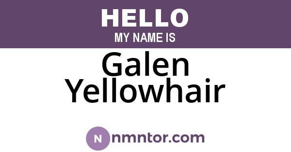 Galen Yellowhair
