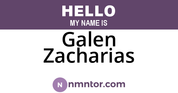 Galen Zacharias