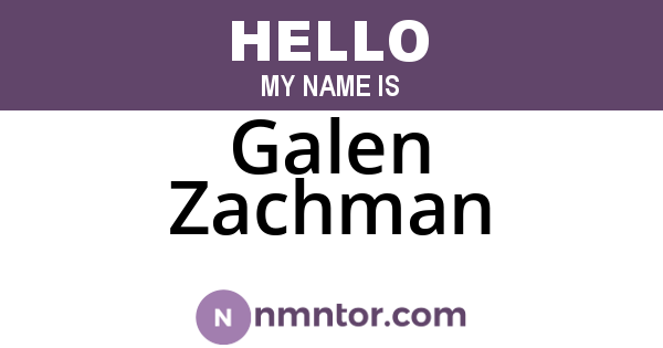 Galen Zachman