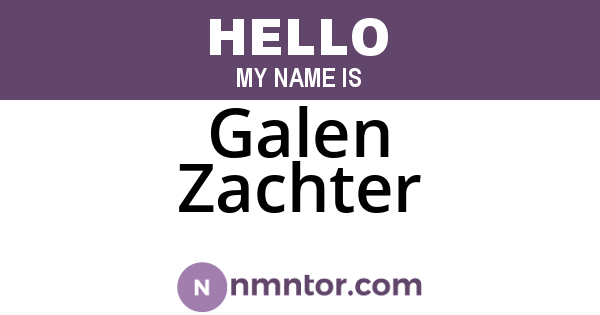 Galen Zachter