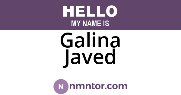 Galina Javed