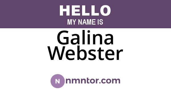 Galina Webster