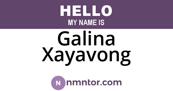 Galina Xayavong