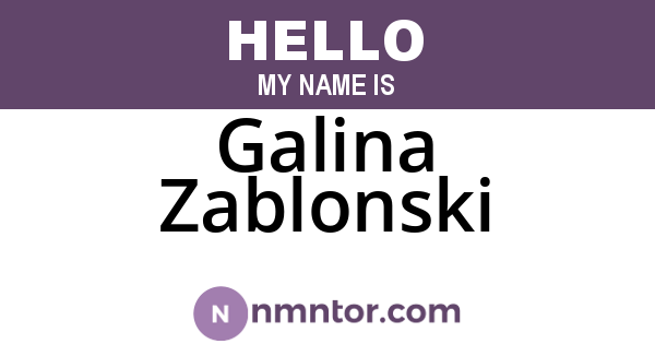 Galina Zablonski