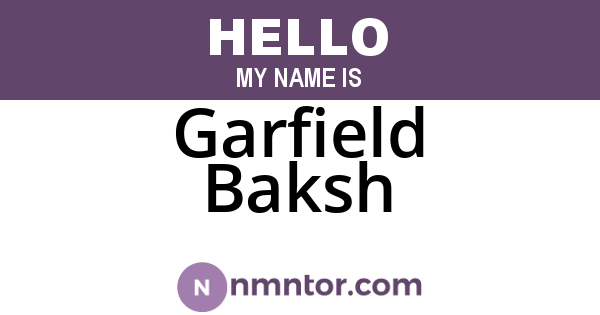 Garfield Baksh