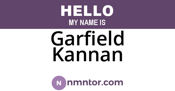 Garfield Kannan