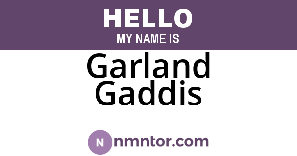 Garland Gaddis
