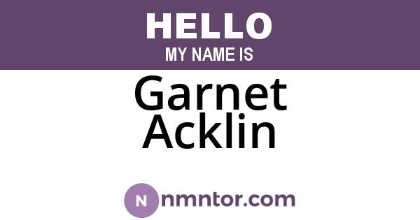 Garnet Acklin