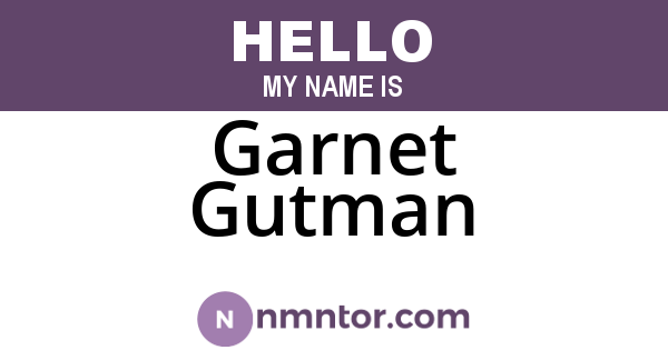Garnet Gutman