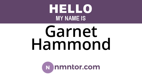 Garnet Hammond