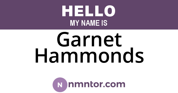 Garnet Hammonds