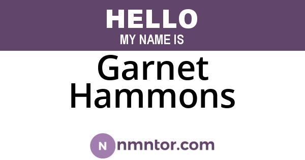 Garnet Hammons