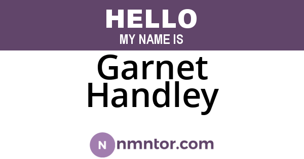 Garnet Handley