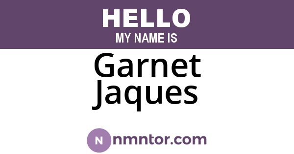Garnet Jaques