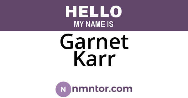 Garnet Karr