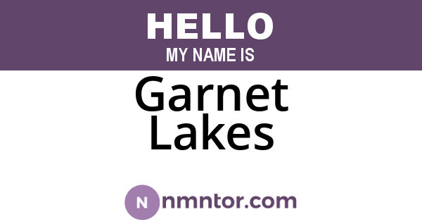 Garnet Lakes