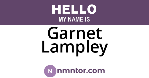 Garnet Lampley