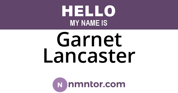 Garnet Lancaster