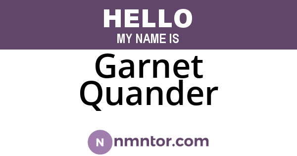 Garnet Quander