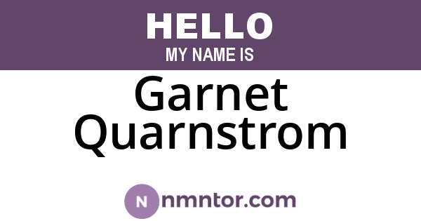 Garnet Quarnstrom