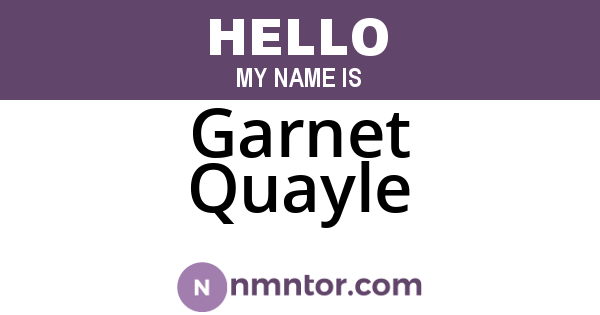 Garnet Quayle