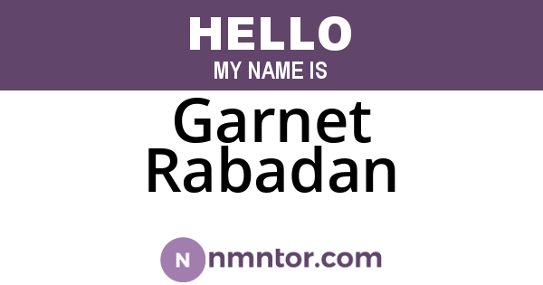 Garnet Rabadan