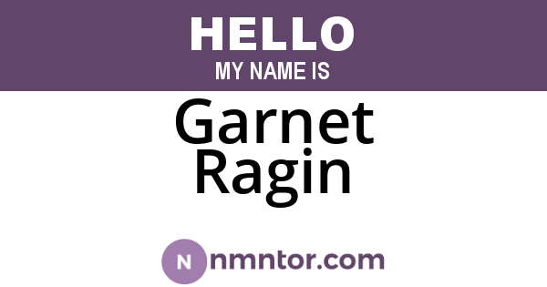 Garnet Ragin