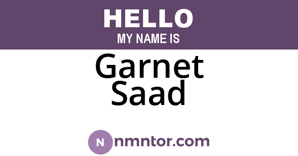 Garnet Saad