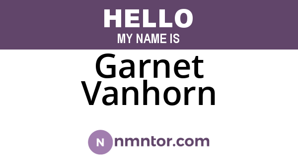 Garnet Vanhorn