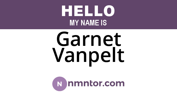 Garnet Vanpelt