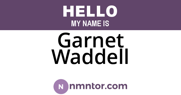 Garnet Waddell