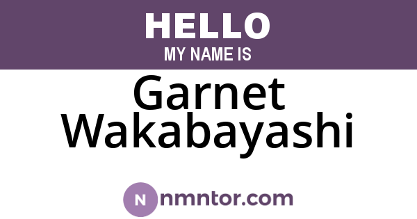 Garnet Wakabayashi