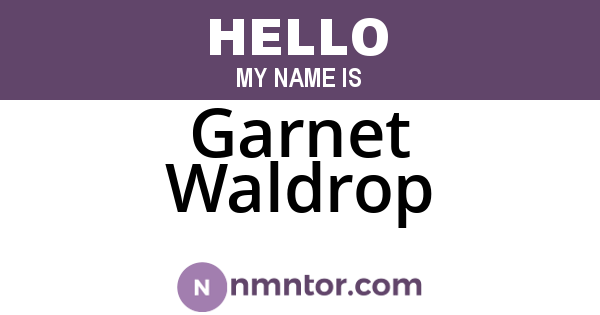Garnet Waldrop