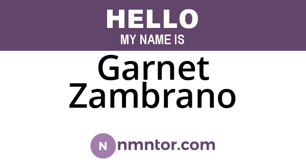 Garnet Zambrano