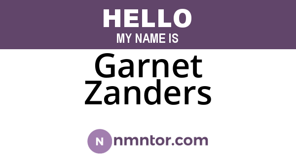 Garnet Zanders